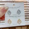 Pendientes Geométricos con Forma de Gota de Agua Estilo Coreano con Diseño Único, Pendientes Modernos con Piedra Ojo de Gato, Accesorios Versátiles para Orejas
