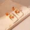 Pendientes de Aro Cuadrados Geométricos de Resina Europeos y Americanos, Estilo de Doble Uso a la Moda, Pendientes Elegantes de Nicho de Gama Alta para Mujer