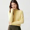 26 Outono Inverno Novo Suéter Feminino de Cashmere com Gola Meia-Alta, Malha Fina em Ponto Pequeno, Corpo Inteiro, Tricô Espesso, Manga Longa, Camada Base, Suéter de Tricô