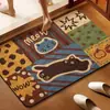 Tapete de Chão de Terra de Diatomáceas com Colagem de Animais em Estilo Pop Art Retrô, Tapete de Banheiro com Gato e Cachorro Cartoon em Color-Blocking, Tapete de Pé Antiderrapante em Estoque