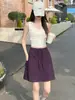 Pantalones Cortos de Trabajo Grises de Secado Rápido para Mujer, Nuevo Estilo Verano 2026, Cintura Alta, Corte Holgado, Diseño Adelgazante, Pantalones Cortos de Largo Medio en Línea A