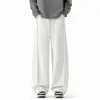 Pantalones deportivos holgados de pierna ancha de estilo americano, de marca moderna, grises inclinados, resistentes, de pierna recta y caída suave, para hombre y mujer, casual deportivo para otoño.
