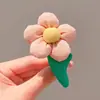 Pinza de Tela Linda para Niños Coreanos Flor Grande Bloques de Color Pinza Lateral Dopamina Lateral Frente Parte Posterior de la Cabeza Accesorio para el Cabello para Niñas