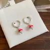 Pendientes Rojos de Champiñón Estilo Y2K Hot Girl para Mujer, Pendientes de Lunares de Moda y Lindos, Accesorios de Oreja de Dibujos Animados Únicos al por Mayor