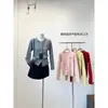 Nuevo Cardigan de Punto Coreano Estilo Dulce con Bordado de Lazo y Textura de Cáñamo, Manga Larga, Suéter Rosa para Mujer 2024