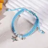 Pulseira Trançada com Sino de Cerâmica e Pingente de Concha com Gotejamento de Óleo - Pulseira Artesanal Feminina - Presente para Melhor Amiga e Estudante - Atacado