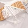 Estilo japonês sem costura menina roupa interior fina respirável Seda de Gelo confortável cintura média contraste cor costura cuecas virilha de algodão