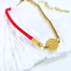 Popular Pulsera Fuxi de Doble Cara de Xiaohongshu para Mujer, Diseño Trenzado con Cuerda Roja, Joyería de Mano Moderna y Versátil de Acero de Titanio que No se Desvanece