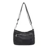 Elegante bolso bandolera para mujer, gran capacidad, bolso de mezclilla lavado vintage, multibolsillos, bolso de hombro casual ligero para mujer