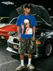 Stewell Aria Estilo Callejero Americano Old School Retro Milenial Transfronterizo Cuello Redondo Hombro Caído Manga Corta