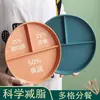 Conjunto de Prato Triplo de Palha de Trigo Prato de Jantar Redondo Quantitativo Redução de Gordura Prato de Jantar Doméstico Impermeável Prato de Frutas Prato de Café da Manhã Venda por Atacado