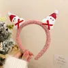 Diadema Linda de Peluche con Cabeza de Alce para Mujer Disfraz de Navidad Diadema Alta con Cráneo y Astas Hombre de Jengibre Otoño e Invierno Pinza para Lavarse la Cara