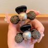 Pinza para el pelo con forma de chal suave para otoño e invierno, ligera, de lujo, con cuentas de concha y circonita, para flequillo, para coleta alta, con temperamento, para la parte posterior de la cabeza.