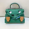 Bolsa Mosaico de Boneca Venda Quente Verão 2026, Bolsa Kelly, Bolsa de Mão com Design de Nicho, Padrão de Desenho Animado, Bolsa de Ombro e Transversal