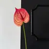Flor Artificial Individual de Antúrio Mini com Textura de Alta Qualidade para Arranjos de Cena de Casamento, Decorações Florais e Decoração de Casa