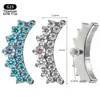 Brincos em Liga de Titânio F136 Formato de Coroa Azuis e Brancos com Zircônia Studs para Lábio com Rosca Interna Studs para Língua Joias para Piercing Brincos