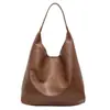 Bolso tote simple de estilo casual, nuevo modelo otoño 2026, bolso de hombro vintage de color liso texturizado de gran capacidad