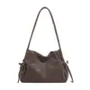 Bolsa Tote de Braço Estilo Coreano Elegante de Grande Capacidade para Mulheres 2026 Primavera Nova Bolsa de Ombro Tendência com Laço Bordado