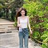 Camisole Sexy Plissada Estilo Puro Desejo para Mulheres com Bojos para Roupa Íntima e Roupa Externa com Lindo Top Básico Sexy nas Costas