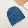 Chapéu Pulôver de Cor Personalizada do Fabricante Chapéu de Tricô Masculino Chapéu Jacquard Estilo Coreano Chapéu Hip-Hop Chapéu de Lã de Cor Mista Tricotada