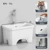 Fregadero Mopero Pequeño para Balcón de Casa, Lavabo para Piso de Baño, Fregadero Mopero Cerámico Alto de Pie, Tamaño Grande