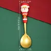 Creativa de Navidad Transfronteriza Acero Inoxidable 410 Cuchara Europea y Americana para el Hogar Cuchara de Café Mini Tenedor Cubiertos Caja de Regalo Venta al por Mayor