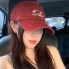 Boné de Baseball Tendência de Rua da Coreia do Sul Bordado com Letras Aba Larga Feminino Top Macio Para Cabeça Grande Chapéu de Sol Versátil