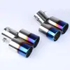 Tubo de escape azul horneado de una a dos gargantas de escape rectas - garganta de escape curva de una a dos garganta de escape modificada de acero inoxidable para automóvil