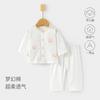 Ropa de Casa para Bebé Recién Nacido Traje de Top Delgado Algodón Fantasía Ultradelgado Verano Pantalones para Niños Flor Quemada Aire Acondicionado para Bebé