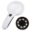 Lámpara Detector de Billetes Falsos Portátil de 8 LEDs con Luz Morada y Mango Antideslizante de Goma, Lupa de Lectura con Lentes de Aumento de 2.5X y 8X