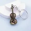 Chaveiro de Metal para Guitarra Violino Estilo Retrô Anel de Chaveiro com Personalidade Criativa Acessórios de Pingente Corrente Joias Transfronteiriças Atacado