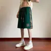 Pantalones cortos deportivos de cinco puntos con costuras bordadas, estilo vintage, rectos y casuales para jóvenes, de tendencia nacional, 2024