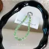 Corrente de celular popular com contas quadradas de cristal, pingente de chave, acessório de alta qualidade para capas de celular de meninas, chaveiros de bolsa e pequenos acessórios