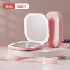 Espejo de Maquillaje LED Plegable Portátil con Luz, Espejo de Bolsillo Magnificador de Mano de Alta Definición con Logo Personalizable