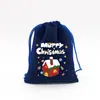 Fornecimento Direto Transfronteiriço Saco de Presente de Doce de Natal de Veludo Azul Pacote de Lanches Saco de Armazenamento Embalagem de Presente de Maçã de Natal