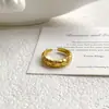 Anillo de Dedo Ajustable de Metal Trenzado Abierto Estilo Vintage de Lujo Ligero con Zirconita Incrustada, Acabado Cepillado Retro Arenado