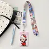 Cordón para Teléfono Colgante de Cuello Lindo de Dibujos Animados, Porta Tarjeta de Identificación, Tarjeta de Autobús Estudiantil, Tarjeta de Comida del Campus, Porta Tarjetas Retráctil con Hebilla de Fácil Extracción