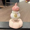 Gira-Gira de Cerâmica Perolada Eletrodepositada em Forma de Cuia, Ornamento Rotativo para Alívio de Estresse de Fortuna e Prosperidade, Decoração para Carro e Mesa de Chá para Alívio de Estresse