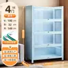 Estantería de Acero Morado con Puertas de Cristal, Librero de Pie, Vitrina a Prueba de Polvo para Coleccionables, Armario de Almacenamiento de Hierro