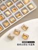 Champagne cor unha jóias de diamante tridimensional em forma de diamante outono e inverno flash all-match branco grande torto coração machado acessórios do prego