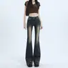 Jeans Weilar para Mujer Primavera y Otoño Cintura Alta Ajustados Estilo Chica Picante Pequeña Pantalones de Bocina de Herradura Otoño 2024 Nuevo