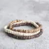 Amazon Mais Vendido Pulseira de Contas de Madeira Multicolorida de Casca de Coco Pulseira de Contas Combinação Masculina Multi-Camadas Sobrepostas Pulseira de Casal Joia