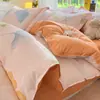 Cama de vento simples quatro peças lixamento colcha capa dormitório estudantil três peças algodão lavado à água lençol pele-friendly colcha capa atacado