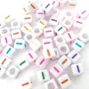 6*6mm Fundo Branco Colorido Acrílico Quadrado Contas de Letra Contas Espaçadoras DIY Acessórios de Joia Contas para Colar Pulseira