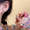 Millennium Spice Girls ~ Pendientes de circonitas coloridas Pendientes pequeños y exquisitos 2024 Nuevo estilo Pendientes de anillo de estilo extranjero Sentido de alta gama para mujeres