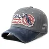 Gorra de béisbol bordada con efecto vintage lavado y desgastado, transfronteriza, para hombre y mujer, gorra con visera para proteger del sol en exteriores, sombrero de moda de estilo americano con bloques de color