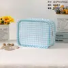 Nueva Bolsa Cosmética de Encaje a Rayas Transfronteriza, Bolsa Cosmética a Cuadros a Rayas Simple y Fresca, Bolsa de Almacenamiento de Set Portátil para Viaje