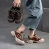 Jie Zhou 2025 Otoño Nuevo Estilo Bosque Versión Coreana Punta Redonda Patchwork Casual Moda Zapatos de Mujer Suela Gruesa Ligeros Versátiles