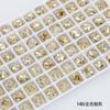 Dongzhou Arte de Uñas Rhinestones Cuadrados Gruesos Recubiertos de Colores 8mm K9 al por Mayor Brillantes de Fondo Puntiagudo Decoración de Uñas Portátil Rhinestones Cuadrados Gruesos