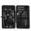 Cortador de Unhas Preto Transfronteiriço Conjunto Completo de 24 Peças Cortador de Unhas de Aço Inoxidável Cortador de Pele Morta Pinça de Sobrancelha Ferramenta de Pedicure Atacado